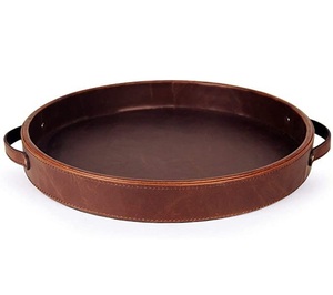 Vajilla de diseño hecho a mano, bandeja de servicio de cuero para catering, bandeja de servidor de alimentos de alta calidad, bandeja de platos dulces hecha a medida - Product Image 1