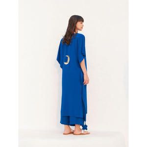 Chiffon Maxi Kaftan <b>Kurta</b> for <b>Women</b>-Elegant Draped Plus-Size Design - Product Image 2