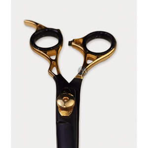 Ciseaux à cheveux professionnels en or et noir, ciseaux de barbier en acier inoxydable pour salon et coiffeurs - Product Image 5