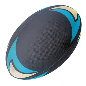 Pelota de Rugby de tamaño oficial de cuero PU en precio al por mayor diseño personalizado promocional y pelota de Rugby a la venta - Product Image 1