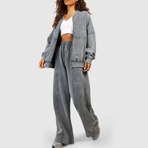 Top Deportivo de Felpa Francesa de Algodón Grueso con Logotipo Personalizado, Lavado Ácido para Mujer, Última Tendencia en Ropa Deportiva con Lavado Ácido para Mujer - Product Image 3