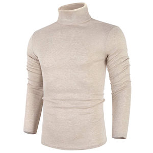 Pull en tricot uni pour homme, automne-hiver, laine/polyester, anti-froissement, séchage rapide, respirant, anti-rétrécissement - Product Image 2