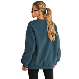 Manufacturers' Custom High Quality <b>Women's</b> Embroidery Pullover Soft Cotton <b>Fleece</b> Streetwear Crewneck Sweatshirt - Product Image 5