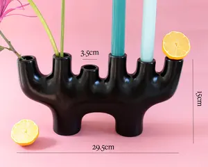 ที่วางเทียนอะลูมิเนียมเคลือบผงสีขาว,ที่ใส่เทียนอะลูมิเนียมแบบถือได้6อันสำหรับตกแต่งบ้าน - Product Image 5