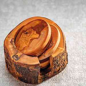 Dessous de verre personnalisé en bois de noyer manguier fait à la main avec conception de logo Fabricant indien de haute qualité - Product Image 5