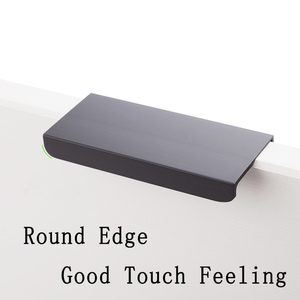 High Quality Morden Furniture Metal <strong>Door</strong> Handle <strong>Matte</strong> <strong>Black</strong> Drawer Edge Aluminum Pull for Kitchen Cabinet Wooden Wardrobe Drawer - Product Image 5