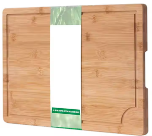 Tabla de Cortar Rectangular Grande Personalizada de Bambú Orgánico Sostenible, Apta para Lavavajillas, Utensilios de Cocina de Crescent Crafts - Product Image 1