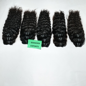 100% prix de gros usine vendeur vierge brut cuticule aligné bouclés Machine Double dessiné extensions de cheveux humains indiens - Product Image 2