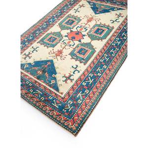 Tapis en laine noué à la main Nuray Blue, motif géométrique, tapis rectangulaire pour couloir, décoration de salon, taille 9x12 pouces, idéal pour les voitures - Product Image 2