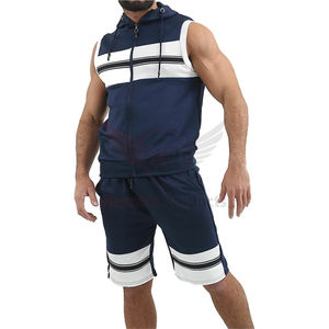 Ensemble décontracté pour homme : sweat à capuche sans manches et short, grande taille, style urbain, du Pakistan, pour l'été - Product Image 6