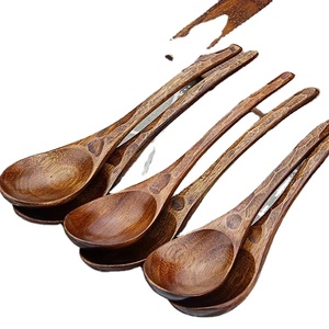 Juego de 6 Cucharas de Madera Sólida de Alta Calidad con Acabado en Nogal, Hechas en India, Aptas para Lavavajillas, Precios Bajos - Product Image 1
