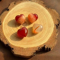 Cœur en agate de cornaline naturelle, cristal de 20 mm, forme de cœur rouge, pierre de guérison, pierres précieuses en gros, artisanat pour cadeau et Reiki