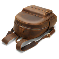 Sac à dos pour ordinateur portable en cuir véritable écologique, grand format, avec fermeture éclair, imperméable, pour homme, tendance, voyage, logo personnalisé