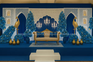 Elegante decoración de escenario europeo con velas de Metal, soportes de fondo, elegantes marcos de Metal dorado para bodas al aire libre, fábrica moderna del Reino Unido - Product Image 6