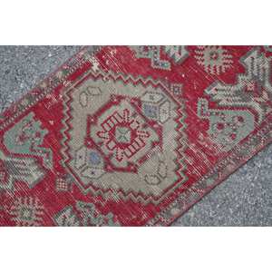 Alfombra Kilim Vintage de 1,4X2,6 pies, diseño de retazos rojo y verde, Material de algas marinas, área grande, pasillo rectangular, látex de 10mm - Product Image 5