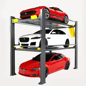 Dengshu Four Post Three Levels Car Stacker Hydraulic Car Parking Lift for Car Garage and Storage parking lift