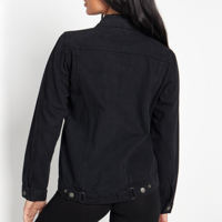 Chaqueta Vaquera para Mujer, Corte Clásico, Color Sólido, Cierre de Botones, Estilo Casual, Otoño, Tela de Algodón Lavado