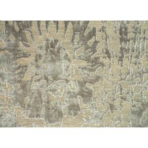 Tapis Kavi gris et noir noué à la main en laine et soie de bambou, motif Théorie du Chaos, pour usage domestique, rectangulaire, moelleux, avec médaillon, pour couloir, Esk-624 - Product Image 3