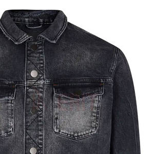 Veste en jean coupe ajustée de haute qualité pour hommes tenue décontracté d'hiver personnalisé pour une utilisation en extérieur tissu léger état neuf - Product Image 6