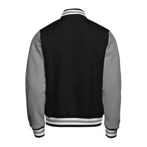 Blouson universitaire entièrement personnalisé à col montant, avec patch en chenille personnalisé, veste de style Letterman pour équipe scolaire avec logo frontal - Product Image 3