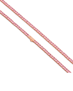 Hip hop jewellery moissanite <b>pink</b> tennis chain <b>necklace</b> iced out luxury layered sparkle unisex statement chain premium shine - Product Image 2