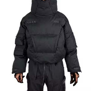 2025 Nueva chaqueta de invierno ligera de moda para hombres logotipo personalizado burbuja Casual cálido Puffer con cuello de lona con capucha - Product Image 5