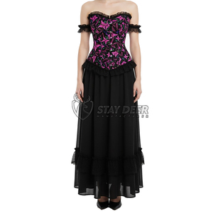 Corset gothique sombre à porter sur le buste pour femmes, vêtements de soirée, fournisseur en gros, OEM/DOM - Product Image 2