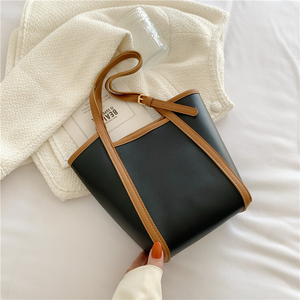 2025 dernière haute capacité en cuir PU femmes sac fourre-tout couleur unie concepteur élégant avec fermeture à glissière usine en gros - Product Image 6