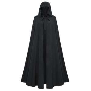 Disfraz de Halloween para Mujer, Capa Medieval con Capucha, Cierre con Lazo en la Parte Delantera, Capa Larga Hasta la Mitad de la Pantorrilla - Product Image 2