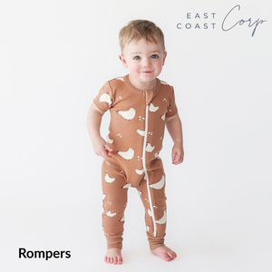 Pelele orgánico de manga corta para Bebé | Estampado de firma con cremallera - Product Image 2