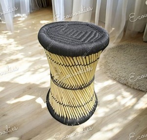 Pouf pouf en rotin fait à la main meubles de maison Style Boho repose-pieds Console d'incrustation d'os fou - Product Image 2