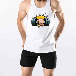 OEM camisetas sin mangas Fitness entrenamiento camiseta Spandex diseño personalizado hombres gimnasio entrenamiento camiseta sin mangas hombres gimnasio camiseta Stringer Muscle Fit - Product Image 4
