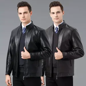 Chaqueta de invierno personalizable para hombre con piel de oveja genuina cálida carcasa de cuero puro OEM aceptado - Product Image 3