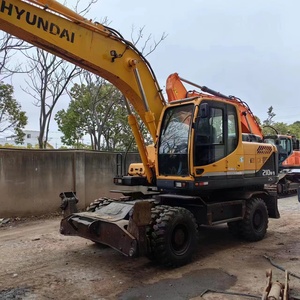 Excavadora de ruedas Hyundai de 21 toneladas, usada, con núcleo de engranaje, precio bajo, maquinaria de construcción, incluyendo motor, bomba de motor, oruga - Product Image 2