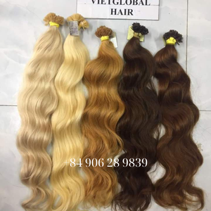 100% วิกผมคนกัมพูชาแบบลอนธรรมชาติปลายแบนแต่งผมบริสุทธิ์จากเวียดนาม - Product Image 1