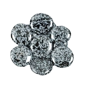 Pierre de haute qualité palmier plat flocon de neige obsidienne palmier plat cristal dégringolé pierre naturelle pierre de poche plate grossiste - Product Image 1