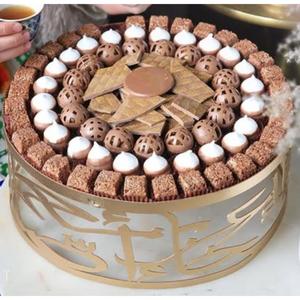 Luxury Weddings Ramadan Home <b>Decor</b> Chocolate Bowl Top Quality Green Powder Coated Metal Bowls With Gold Stand In <b>Cheap</b> Price - Product Image 2