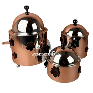 Ensemble de deux marmites en acier inoxydable, nouvelle arrivée, fait main, design élégant, casserole classique, chauffe-plats en métal élégant - Product Image 2