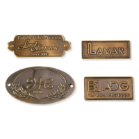 Plaque de logo en métal gaufré sur mesure fabriquée en usine, étiquette de nom en laiton antique pour meubles et décoration de la maison