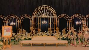 เชิงเทียนสำหรับเวทีแต่งงานแบบครึ่งพระจันทร์ที่วางเทียนแบบยุโรปฉากหลังที่ออกแบบใหม่พร้อมเชิงเทียนติดผนัง - Product Image 6