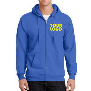 Vente en gros de nouveaux sweats zippés à la mode logo personnalisé sweat à capuche unisexe sérigraphié sweats à capuche de couleur unie sweats à capuche à fermeture éclair - Product Image 3