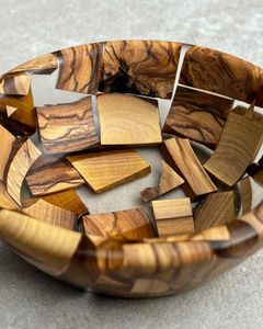 ENSALADERA DE MADERA Y RESINA NATURAL HECHA A MANO DE DECORACIÓN VINCULADA EXPANDIBLE Buena calidad para uso doméstico y en restaurantes para fiestas - Product Image 4