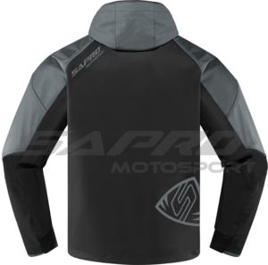 Veste Softshell d'hiver tactique pour homme Sapro, style motard, avec capuche, 6 poches zippées, imperméable et coupe-vent, vente en gros - Product Image 6