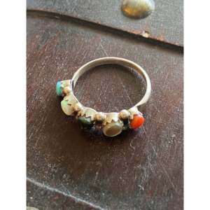 Zuni Handmade <b>Boho</b> Sterling <b>Silver</b> <b>Ring</b> Multi- Natural Stone Set IGI Certified Gemstone Jewelry Size 6 for Everyday Wear Gifts - Product Image 4