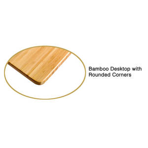 Bureau avec pied debout courbé en bambou massif Mobilier de bureau assis-debout au design moderne pour l'immeuble de bureaux et la chambre à coucher - Product Image 5