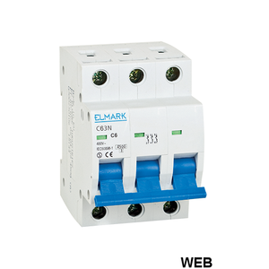 เบรกเกอร์วงจร Elmark 6kA 4A 3P แบบ C Curve - Product Image 2