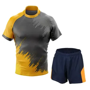 Hochwertige Sublimation Benutzer definierte gestreifte Sport bekleidung Rugby-Uniformen Herren OEM Rugby-Kits Rugby-Shirts Trikot zum Verkauf