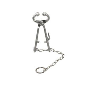 เครื่องมือสัตวแพทย์ห่วงจมูกวัววัวกระทิงทำจากสเตนเลสมีโซ่สำหรับผ่าตัดแบบ Pentax - Product Image 3