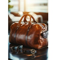 Sac de sport week-end et de voyage pour homme en cuir véritable durable avec logo personnalisé et fermeture éclair