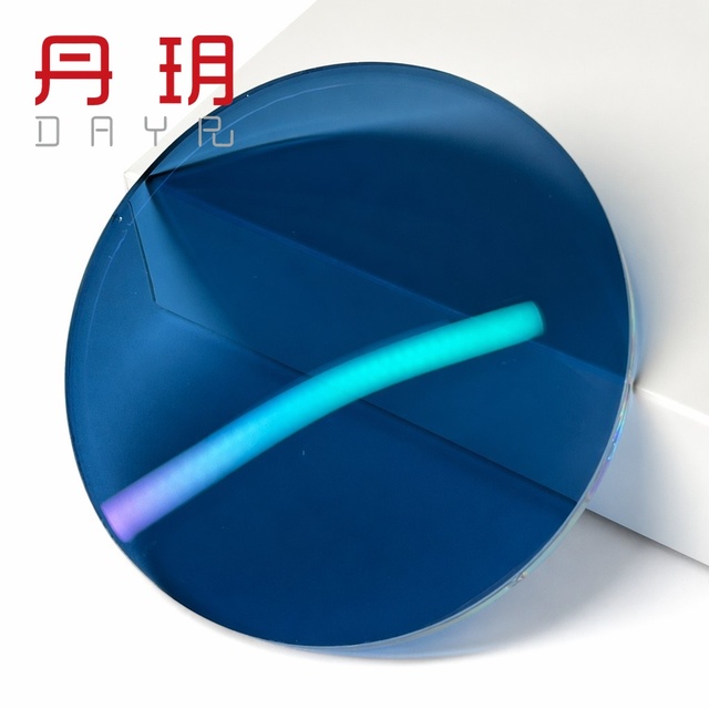 DANYUE Eyeglasses Lenses Wholesale Finished 65mm 1.56 Photochromic Blue UV400 Green Film ASP SHMC Optical Lens